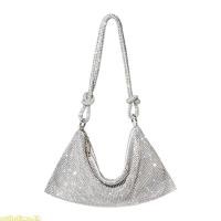 ราคา Time Elegant Shining Rhinestones กระเป๋าคลัทช์สายโซ่กระเป๋าสะพายไหล่ Hobo กระเป๋า Chic Alexander Underarm Bag (53907307074)