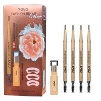 ราคา NOVO 5146 ดินสอเขียนคิ้วโนโว แถมไส้ดินสอกับบล็อคคิ้ว เขียนง่าย เนื้อดี ติดทน กันน้ำ กันเหงื่อ Fashion Eyebrow Nature (24419555148)