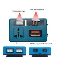 ราคา 1 ชิ้น LED Mini อินเวอร์เตอร์อัจฉริยะ Power Converter แบบพกพา 120W 21V อินเวอร์เตอร์ 3 พอร์ต USB ใหม่ (54357465072)