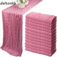 ราคา DALTONK นักวิ่งตาราง ชนบท 90x180 300 ซม ผ้าปูโต๊ะผ้ากอซ ตกแต่งโต๊ะกึ่งโปร่งใส Vintage Boho Cheesecloth การตั้งค่าตารางชายหาดงานแต่งงาน (52607209213)