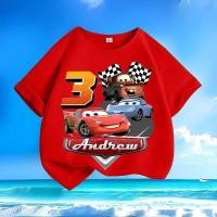 ราคา ดีไซน์รถแข่งเด็กสบายยืดเสื้อผู้ชายอะนิเมะแขนสั้นฝ้ายFlashMcQueen (48756162780)