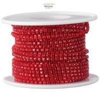 ราคา STARYSWAY พลอยเทียมสีแดง แสงสยามสีแดง SS6 2 มม Rhinestone Trim DIY Craft เครื่องประดับแก้ว 10 หลา Rhinestone Rhinestone Chain งานแต่งงานช่อดอกไม้ (54506707630)