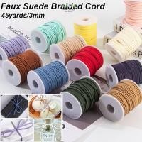 ราคา STARYSWAY เข็มขัดเชือกหนัง แบน 50 หลา Faux Suede สายถัก หลายสี 3 มม DIY Handmade เชือก (51757135490)