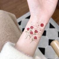 ราคา สติ๊กเกอร์รอยสัก น่ารักTattoo ดอกกุหลาบ หญิง เด็ก สาว กันน้ำ (25239797234)