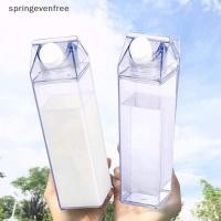 ราคา Springevenfree 500 1000ML กล่องนมขวดน้ําสแควร์นมกาแฟน้ําผลไม้ชาถ้วยโปร่งใสนมสําหรับกีฬากลางแจ้ง Camping Gym th (48605154448)