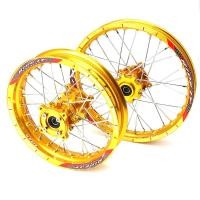 ราคา Pit จักรยาน 12 14 นิ้วทอง 15 มม ด้านหน้า 1 40x14 ด้านหลัง 1 85x12 นิ้วอลูมิเนียมขอบล้อ CNC Hub สําหรับ KAYO HR 160cc TY150CC (46103906829)