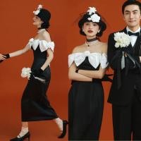 ราคา ชุดแต่งงานสีดำไหล่ข้างเดียว ออกแบบสไตล์ฝรั่งเศส เหมาะสำหรับพิธีแต่งงานแบบเรียบหรู (52957405047)