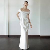 ราคา ชุดแต่งงานผ้าซาติน มินิมอล สีขาว แบบ FC508 (48705269611)