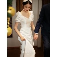 ราคา ชุดเจ้าสาวผ้าซาตินสีขาว อารมณ์อ่อนสำหรับพิธีหมั้นและราตรี เอฟซี560 (47507157306)