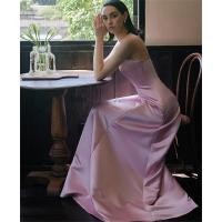 ราคา ชุดราตรียาวสีชมพู มีสายคาด กระโปรงยาว ไซส์ petite (40829390098)