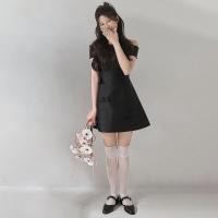 ราคา ชุดราตรีสีดำสั้น แบบสายเดี่ยว สะโพกหนึ่งข้าง ผลิตจากซาติน สไตล์หรูหรา (44755072672)
