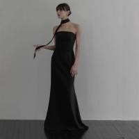 ราคา ชุดราตรีหางปลาวินเทจ สีดำหรูหรา แบบเกาหลี เหมาะสำหรับงานพิเศษ (42027520468)