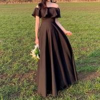 ราคา ชุดราตรียาวแขนกุด สไตล์เรโทร ลายดอกไม้ สีดำ เหมาะสำหรับพิธีการหรือโอกาสสำคัญ (40077639200)