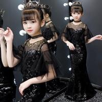 ราคา ชุดราตรีสำหรับเด็กผู้หญิง ลักษณะเหมือนเจ้าหญิง ออกแบบแบบรันเวย์ สีดำ กระโปรงทรงหางปลา (49955707226)