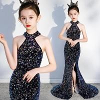 ราคา ชุดราตรีเด็กแคทวอล์ fishtail ชุดเจ้าหญิงเด็กสาวรุ่นเปียโนเสื้อผ้าประสิทธิภาพเลื่อม E026 (46905829036)