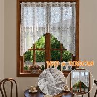 ราคา พร้อมส่ง ผ้าม่านครึ่งหน้าต่าง ผ้าม่านลูกไม้ 160x100CM ตกแต่งบ้าน ลูกไม้สีขาว ผ้าม่านสั้น (50951187186)