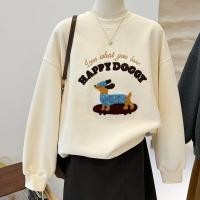 ราคา เสื้อกันหนาวแขนยาวปักลายลูกสุนัข สไตล์เกาหลี สำหรับผู้หญิง (57803811141)