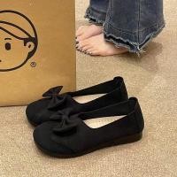 ราคา ใหม่สไตล์เกาหลีแฟชั่นอเนกประสงค์รองเท้าผู้หญิงปากตื้นรองเท้าแม่โบว์หมวกบีนนี่รองเท้าลื่นบนรองเท้า (56807049498)