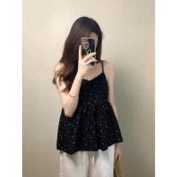 ราคา เสื้อชั้นในสตรีแขนกุดสั้นลายจุดสีดำ สไตล์แฟชั่น (54956890622)