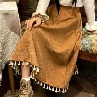 ราคา กระโปรงผ้าลูกฟูกสไตล์เอวสูง ทรงเอ ความยาวกลาง ดีไซน์สลิมมิ่ง (54004330621)