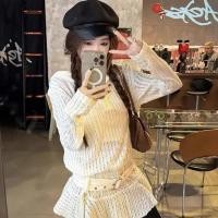 ราคา เสื้อลูกไม้สีขาวแบบกลวง สำหรับใส่ในแขนยาวของผู้หญิง ทรงหลวมไซส์เล็ก (50501382229)