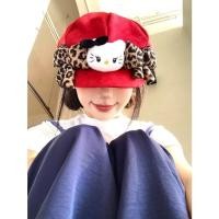 ราคา หมวกเบเร่ต์ลายเสือดาวคิตตี้ สไตล์น่ารัก มีขอบสีแดงสดใส (49507464798)
