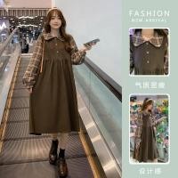 ราคา ชุดคลุมท้องชุดเดรสแขนยาว คอตุ๊กตา ลายสก๊อต สไตล์เรียบง่าย (49354709019)