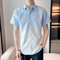 ราคา มาใหม่ เสื้อเชิ้ตชาย ฤดูร้อนสไตล์เกาหลีแฟชั่น เสื้อผ้าแขนสั้นผู้ชาย เสื้อไล่ระดับ M 3XL เทศกาลสงกรานต์ (56203892327)