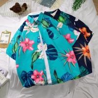 ราคา ฤดูร้อนแขนสั้นดอกไม้เสื้อผู้ชายและผู้หญิงวินเทจ Pi หล่อฮาวายชายหาดคู่รักเสื้อหลวมM 3XL เทศกาลสงกรานต์ (50153764238)