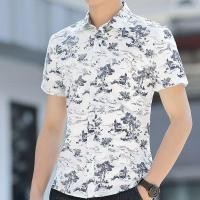 ราคา เสื้อเชิ้ตผู้ชายแฟชั่นลายดอกไม้วินเทจฮาวายแขนสั้น สไตล์เกาหลี M 3XL (49254036349)