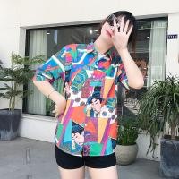 ราคา ฮาวายฤดูร้อนบางผูกญี่ปุ่นใบไม้หักดอกไม้คู่เสื้อแขนสั้นร้อยเสื้อชายหาด Unisex คลื่น M 3XL (54253892559)