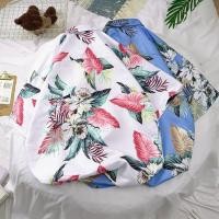 ราคา เสื้อซัมเมอร์แขนสั้นพิมพ์ลายสีน้ำเงิน ขาว 2 สีให้เลือก M 3XL วันสงกรานต์ เทศกาลสงกรานต์ (49503783189)