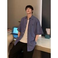 ราคา เสื้อวินเทจ เสื้อผู้ชายเท่ๆ เสื้อยืดลายสก๊อตผ้าเส้นใยผ้าสี ONEM M 3XL (46804031601)