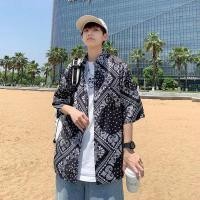 ราคา เสื้อเชิ้ตลายดอกมะม่วงหิมพานต์พิมพ์ลาย Dark Tie Man เสื้อเชิ้ตลายดอกมะม่วงหิมพานต์ M 3XL (55254036609)