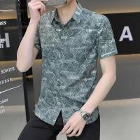 ราคา เสื้อเชิ้ตผู้ชายแฟชั่นลายดอกไม้วินเทจฮาวายแขนสั้น สไตล์เกาหลี M 3XL (49054036386)