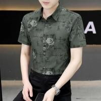 ราคา แฟชั่นพิมพ์ลายดอกไม้เสื้อแขนสั้น เส้นใยผ้า สีขาว เขียวมีให้เลือก 2 สี ขนาดM 3XL เทศกาลสงกรานต์ (52503841721)