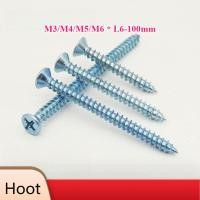 ราคา สกรูเกลียวปล่อยหัวจมแบบไขว้พร้อมสกรูไม้ชุบสังกะสีสีน้ําเงินแข็งขยายสกรูเกลียวปล่อยหัวแบน M3 M4 M5 M6 L6 100 มม MZ YH (51405609491)