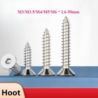 ราคา สกรูเกลียวปล่อยหกเหลี่ยมหัวแบนชุบนิกเกิลสกรูไม้หัวจม M3 M3 5 M4 M5 M6 L6 50 มม MZ YH (45705640767)
