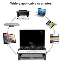 ราคา OZTH ที่วางหน้าจอคอมพิวเตอร์พร้อมลิ้นชักปรับความสูง 3 ขั้นตอน PC Monitor Stand Braet กล่องเก็บสําหรับเครื่องพิมพ์สํานักงานแล็ปท็อป Vary (52507752020)