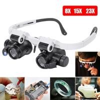 ราคา OZTH 2022 8X 23X Double Eye LED โคมไฟแว่นขยายแว่นตาแว่นขยาย Loupe Vary (56506281832)
