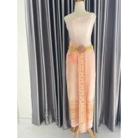 ราคา โครงชุดไทยสีโอรสปักป้องสีชาทอง (26426731408)