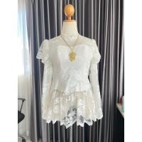 ราคา เสื้อลูกไม้แขนยาวชายระบาย (50953935412)