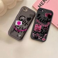 ราคา ปลอกสําหรับ iPhone 5 5S 6 6S 7 8 SE 6Plus 6SPlus 7Plus 8Plus iPhone 11 12 13 Pro Max สีชมพูภาษาอังกฤษ Graffiti ซิลิโคนกันกระแทกกรณี TPU (44450134994)
