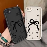 ราคา ปลอกสําหรับ iPhone 5 5S 6 6S 7 8 SE 6Plus 6SPlus 7Plus 8Plus iPhone 11 12 13 Pro Max สีดําโบว์ซิลิโคนฝาครอบกันกระแทก TPU กรณี (26836774620)