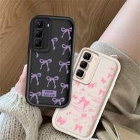 ราคา Angel Eye Trend สําหรับ INFINIX HOT 60 HOT 60i HOT 50 PRO Plus 4G INFINIX HOT 50 4G 5G HOT 50 PRO 4G INFINIX X6720 X6882 X6880 สีม่วงโบว์สีชมพู Bowknot เลนส์ป้องกันกรณี (26690144545)