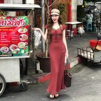 ราคา กระโปรงยาวชีฟองลายสก๊อตสีแดง สไตล์ฤดูร้อนสำหรับวันหยุด (41529224637)