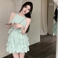 ราคา ชุดเดรสแขนกุด คอแคบ เข้ารูป เอวสูง ปักลายลูกไม้ เซ็กซี่ สีเขียว สไตล์เกาหลี สําหรับผู้หญิง (23876614427)