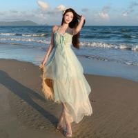 ราคา ชุดบิกินีสายเดี่ยวสไตล์โบฮีเมียนสำหรับวันหยุด ทำจากผ้าชีฟองเนื้อบาง สไตล์คอกว้างและแขนกุด (54503193583)