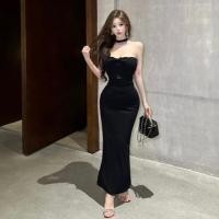 ราคา French Party Chic ชุดราตรียาวสำหรับงานปาร์ตี้ สีดำ ออกแบบมาในสไตล์เซ็กซี่ กางเกงขายาว slim fit คอแขนกุด ชุดรัดรูปสำหรับผู้หญิง (57750177717)