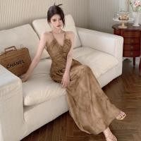 ราคา ชุดเดรสกระโปรงยาว แขนกุดเซ็กซี่ เอวสูง เข้ารูป สไตล์เกาหลี สําหรับสตรี (23967664435)